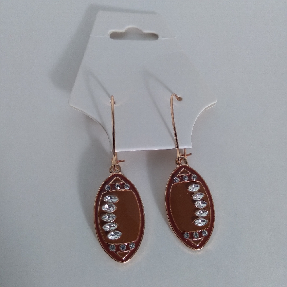 Football Rhinestone Football Earrings 3 FOR $13 Sale
